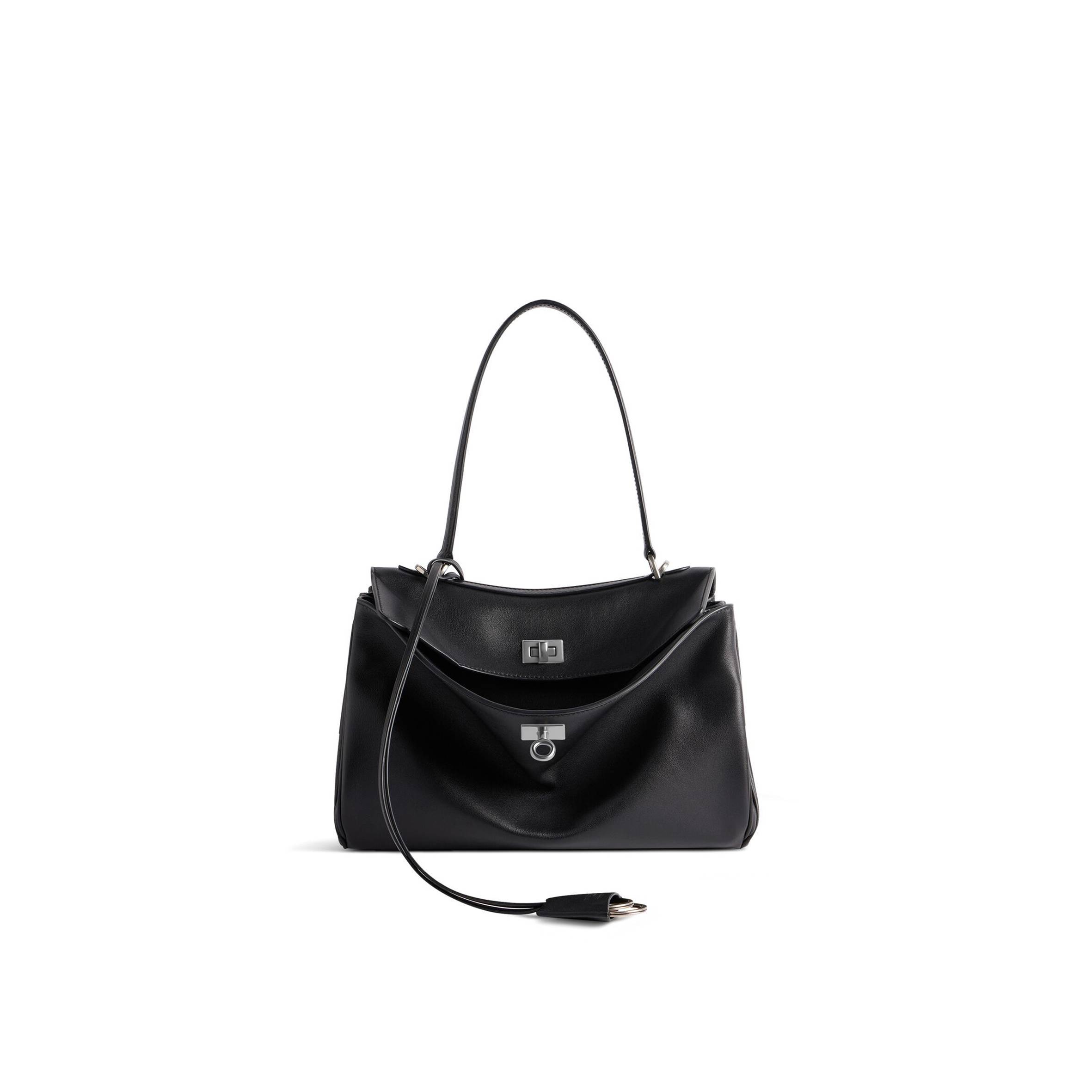 BALENCIAGA  RODEO SMALL HANDBAG IN BLACK SMOOTH CALFSKIN (29*20*10cm)